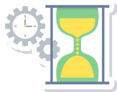 Zaman yönetimi simgesi modern ve basit, vektör illüstrasyonu 