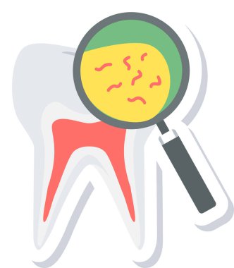 Diş Mikropları simgesi modern ve basit, vektör illüstrasyonu 