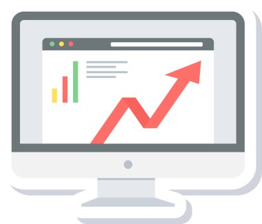 Web analiz simgesi modern ve basit, vektör illüstrasyonu 