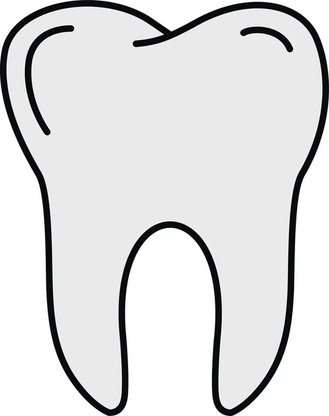 Ikona Zubu Kresleném Stylu Izolované Bílém Pozadí Vektorová Ilustrace Zubního — Stockový vektor