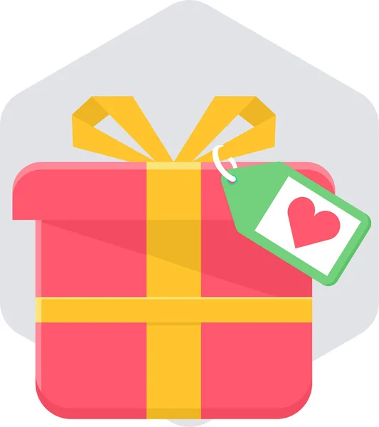 Gift Box Heart Love Symbol — Stock Vector