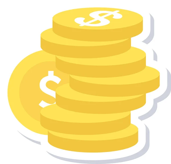 Dolar sikkeleri yığın ikon vektör illüstrasyonu