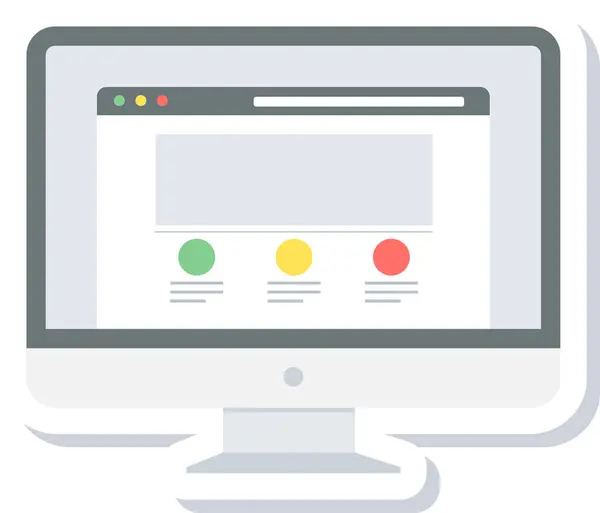 Webseite Auf Computerbildschirm Symbol Modern Und Einfach Vektorillustration — Stockvektor