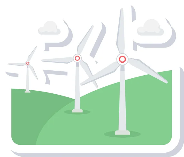 Ícone Energia Eólica Moderno Simples Ilustração Vetorial — Vetor de Stock