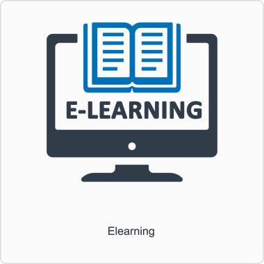 E-öğrenme kavramının vektör illüstrasyonu