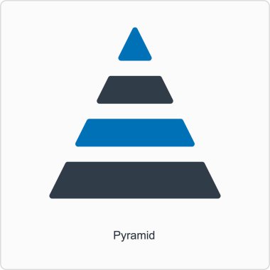 piramit simgesi. düz dizayn