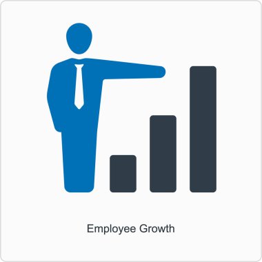 Grafik ikonu vektör illüstrasyonuna sahip iş adamı