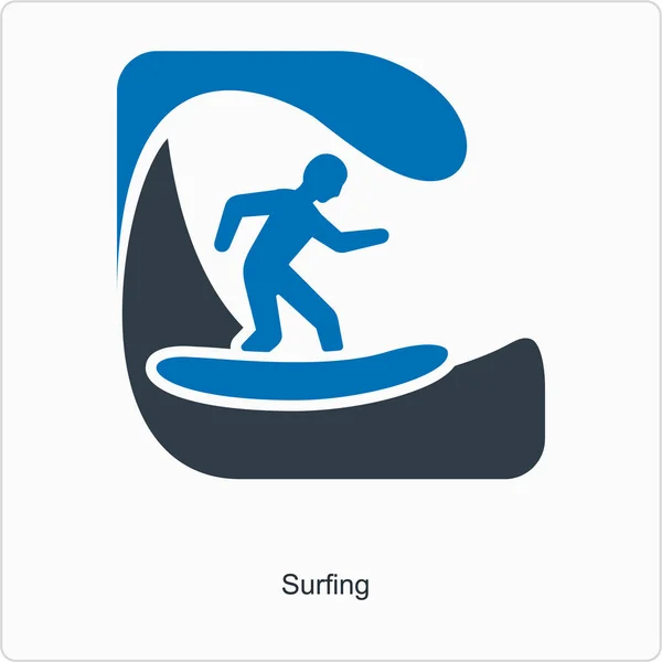 Серфінг Іконка Дошки Векторні Ілюстрації — стоковий вектор