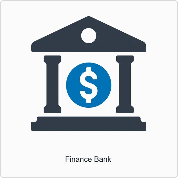 Ícone Banco Com Símbolo Dólar Fundo Branco — Vetor de Stock