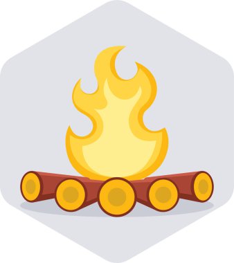 Bir ateş simgesinin vektör illüstrasyonu