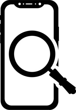 Büyütme cam simgesi, vektör illüstrasyonu