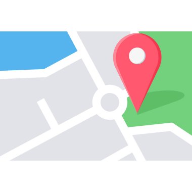 harita işaretleyici düz vektör simgesi