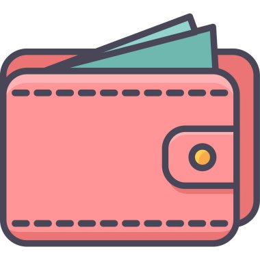 cüzdan illüstrasyon vektör simgesi.