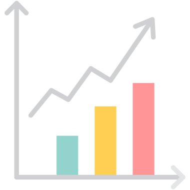 Beyaz arkaplanda düz bir grafik çizelgesi simgesi