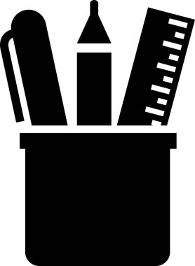 Beyaz arkaplanda kalem vektörü simgesi