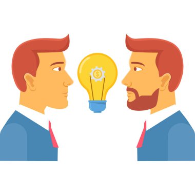 Fikir ampulü olan iş adamı