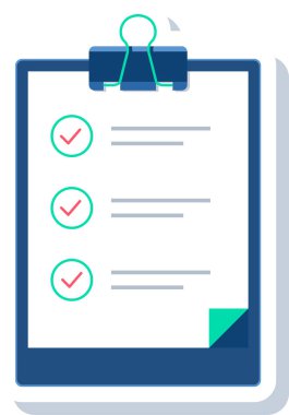 Kontrol listesi simgesi vektör illüstrasyonu
