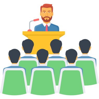 iş konferansı ikon vektör illüstrasyonu