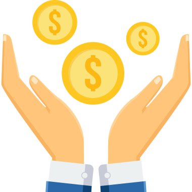 Dolar sikkeleri vektör simgesi