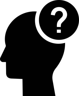 İnsan kafası siluet vektör simgesi