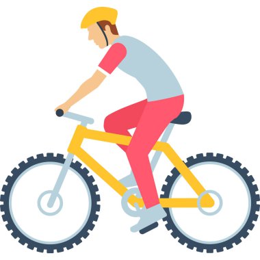 Beyaz arka planda bisiklet süren bir adam.