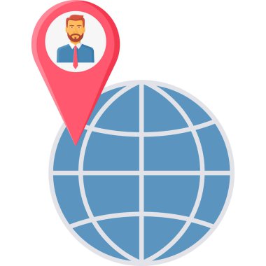 Harita imleç simgesine sahip iş adamı