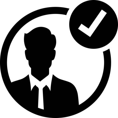 Siyah takım elbiseli bir adamla kullanıcı simgesi