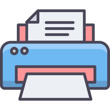 Yazıcı Düz Vektör Simgesi