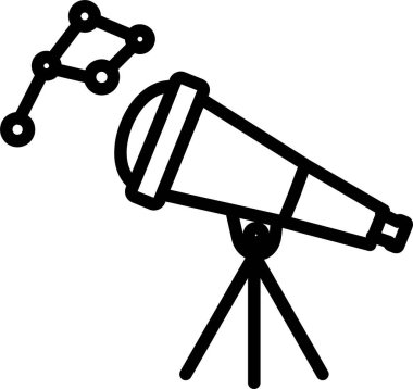 Teleskop vektör simgesi. astronomi bilimi ve teknoloji teması.