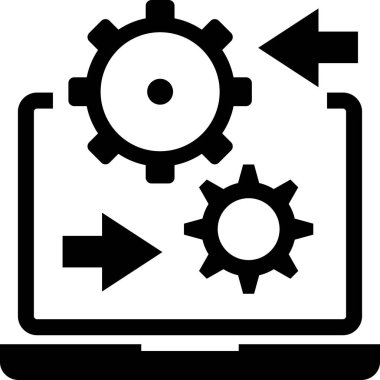 dişli vektör simgesi. biçim iki renkli düz sembol, düz mavi renkler, yuvarlak açılar, beyaz arkaplan
