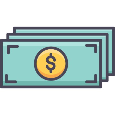Dolar banknotları vektör simgesi