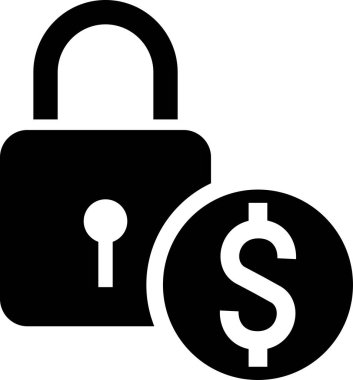 Asma kilit vektör simgesi. Güvenlik koruma işareti.