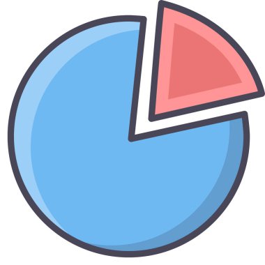 Pasta grafiği simgesi. vektör illüstrasyonu