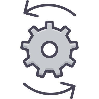 dişli çizgi vektör simgesi