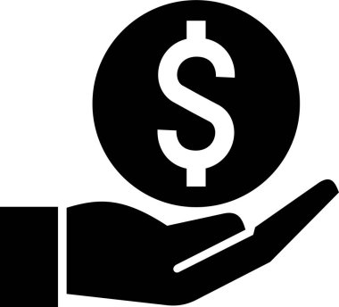 Dolar madeni para ikonu. vektör illüstrasyonu