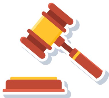 Tokmak ve kanun simgesi. vektör illüstrasyonu