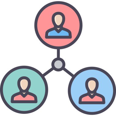 hiyerarşi ve ağ renkli vektör simgeleri