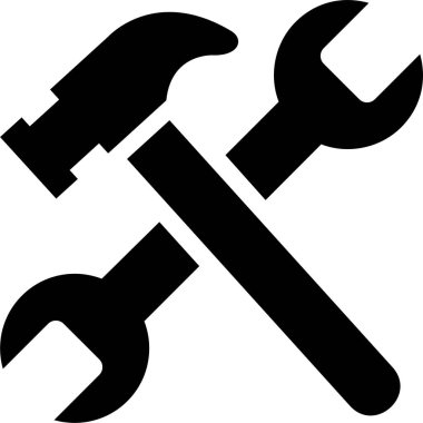 Çekiç vektör simgesi. Grafik ve web tasarımı için beyaz arkaplanda izole edilmiş resimler.