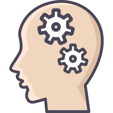 İnsan başı profil simgesi vektör çizim grafik tasarımı