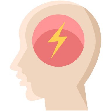 Yıldırım siluetiyle insan kafası