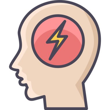 Yıldırımlı bir insan kafasının vektör çizimi