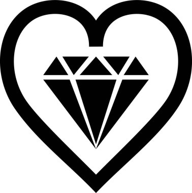 Elmas kalp ikonu. vektör illüstrasyonu