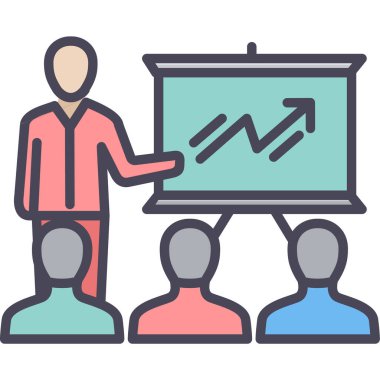 sunum ve bilim çizgisi vektör simgesi.