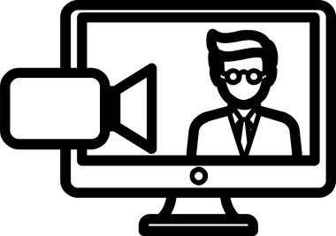 iş ve teknoloji çizgisi vektör simgesi.