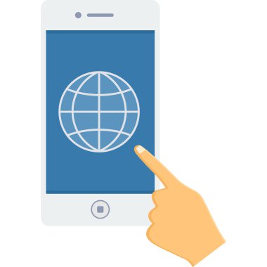 Smartphone ile sosyal ağ simgesini tutan el