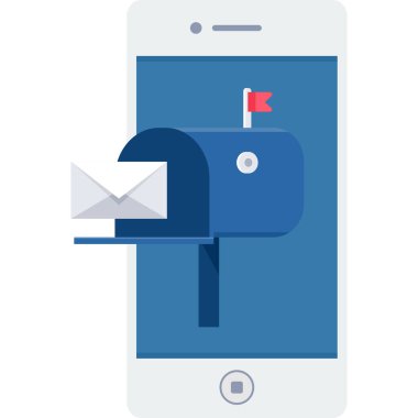 Bir cep telefonu simgesinin vektör illüstrasyonu