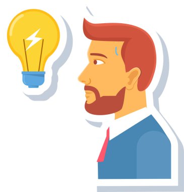 Fikir ampulü olan iş adamı