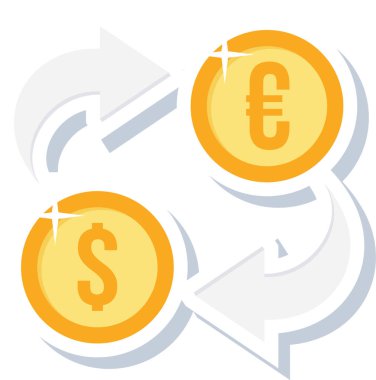 Dolar ve sterlin ikonları ayarlandı. vektör illüstrasyonu