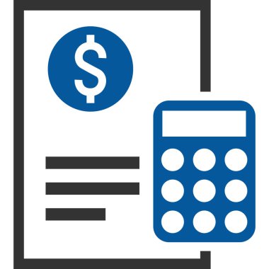 Hesap makinesi vektör simgesi. biçim iki renkli düz sembol, pembe ve mavi renkler, yuvarlak açılar, beyaz arkaplan