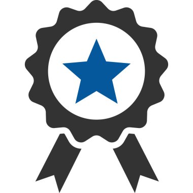 Kaliteli mühür vektör simgesi. biçim iki renkli düz sembol, koyu gri ve beyaz renkler, yuvarlak açılardır,